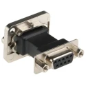 Neutrik D-Sub Adapter 9-Way D-Sub to Female Female Panel Mount Connector Gold Plated Contacts NADB9FF
