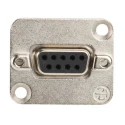 Neutrik D-Sub Adapter 9-Way D-Sub to Female Female Panel Mount Connector Gold Plated Contacts NADB9FF