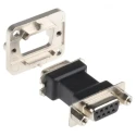 Neutrik D-Sub Adapter 9-Way D-Sub to Female Female Panel Mount Connector Gold Plated Contacts NADB9FF