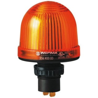 Werma EM 208 Series Yellow Xenon Bulb Flashing Beacon 48V AC Panel Mount IP65 208.300.68