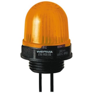Werma Yellow LED Panel Beacon 230V DC Steady Light, IP65, ABS and Polycarbonate Housing 230.300.55