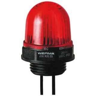Werma Red Beacon Panel Mount LED Steady Light Effect 230V ac 20mA IP65 EM 230 Series 230.100.68