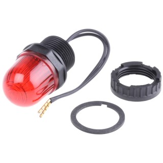 Werma Red Beacon Panel Mount 24V DC Steady LED Light IP65 EM 231 Series 231.100.55