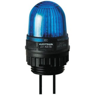 Werma EM 231 Series Blue Beacon 230V DC Steady Panel Mount LED Bulb IP65 231.500.55