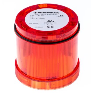 Werma KombiSIGN 71 Series Red Steady Effect Beacon Unit, LED Bulb 24V AC/DC, IP65 IP65
