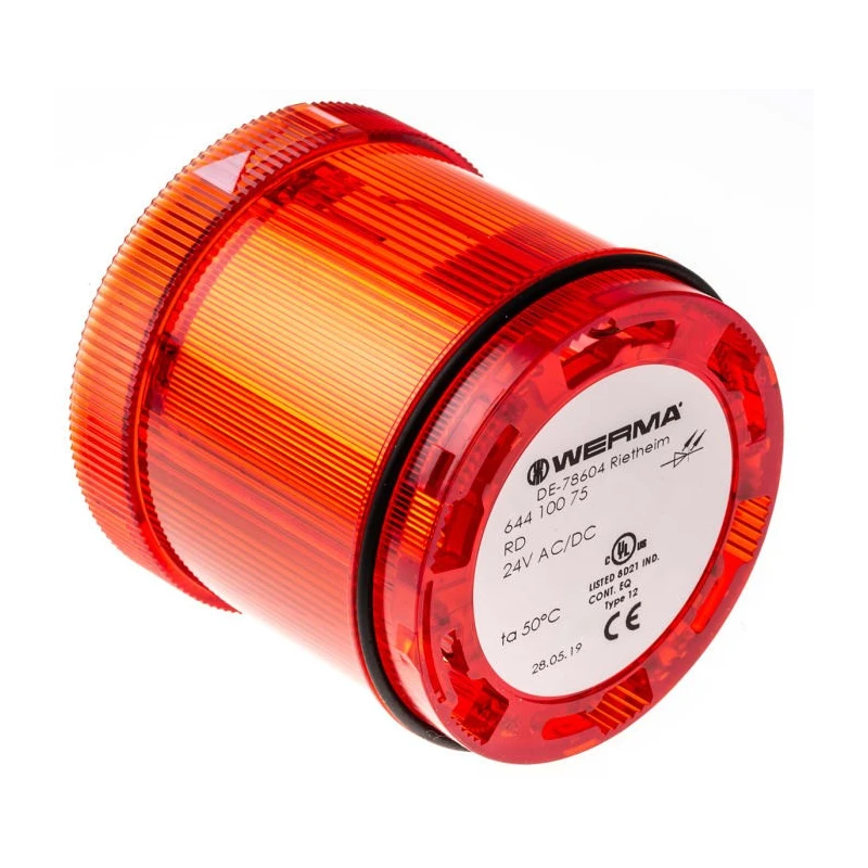 Werma KombiSIGN 71 Series Red Steady Effect Beacon Unit, LED Bulb 24V AC/DC, IP65 IP65