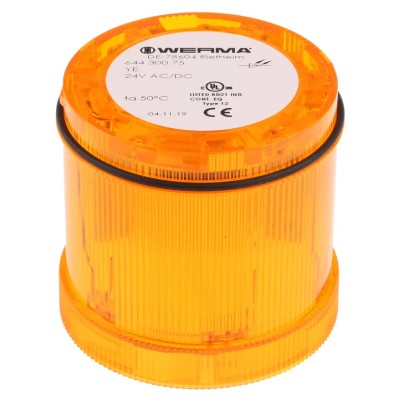 Werma KombiSIGN 71 Series Yellow Steady Effect Beacon Unit LED Bulb 24V DC AC/DC IP65 IP65