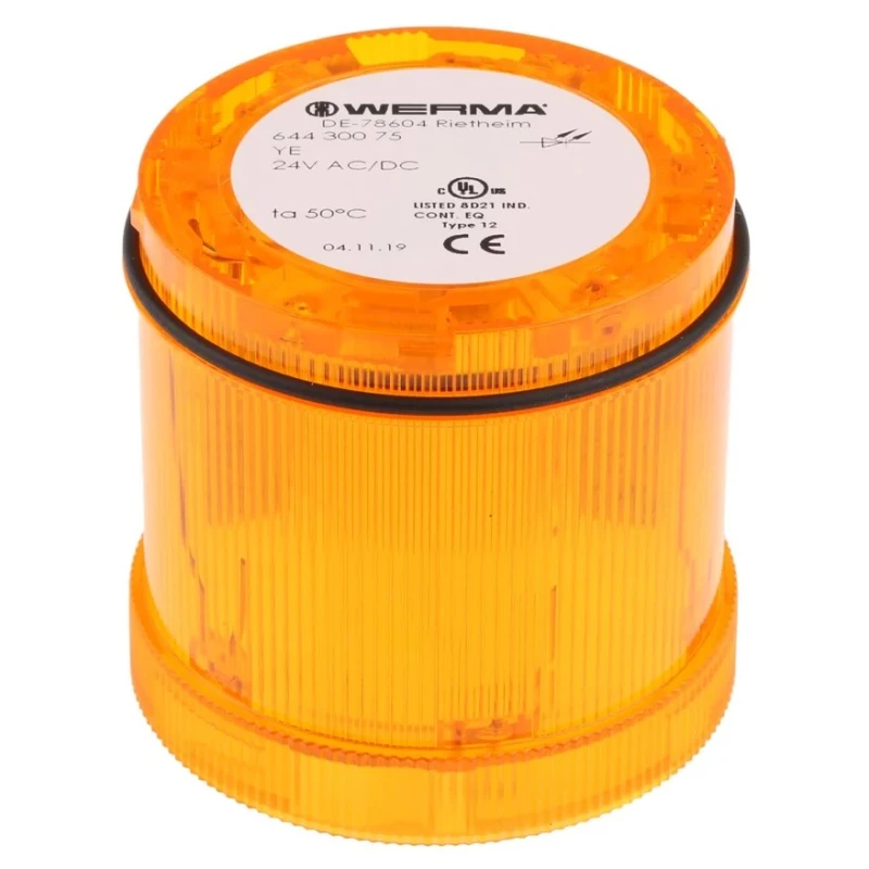 Werma KombiSIGN 71 Series Yellow Steady Effect Beacon Unit LED Bulb 24V DC AC/DC IP65 IP65