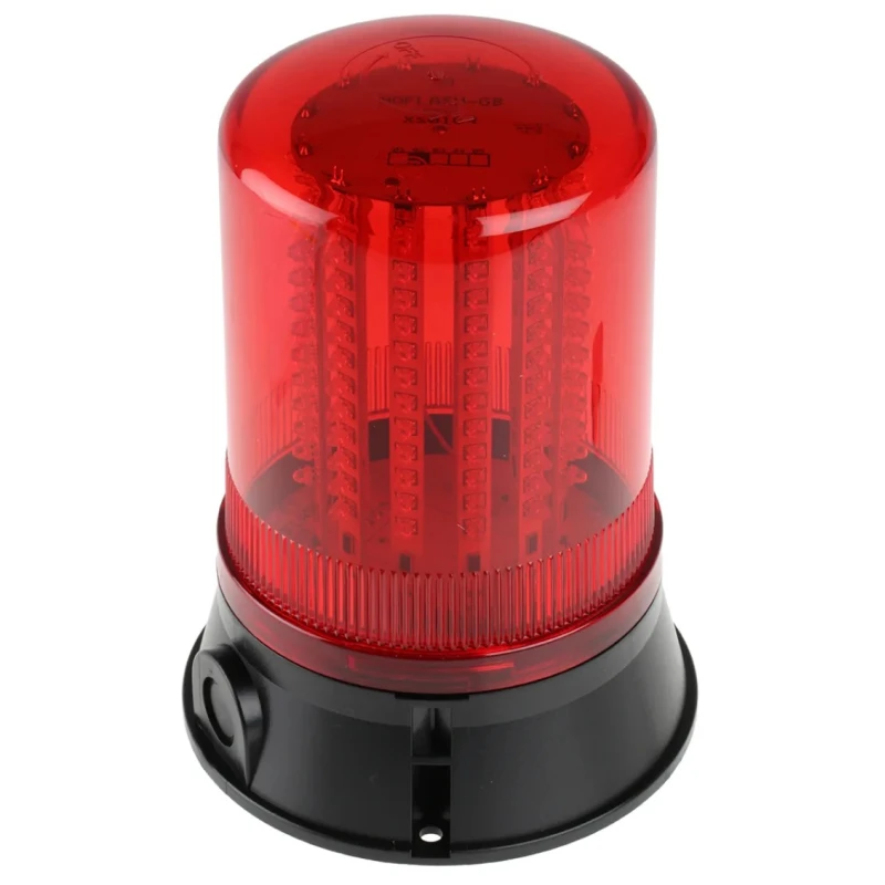 Moflash LED401 Series Red Beacon 24V DC Flashing, Rotating, Steady Surface Mount LED Bulb IP65 LED401