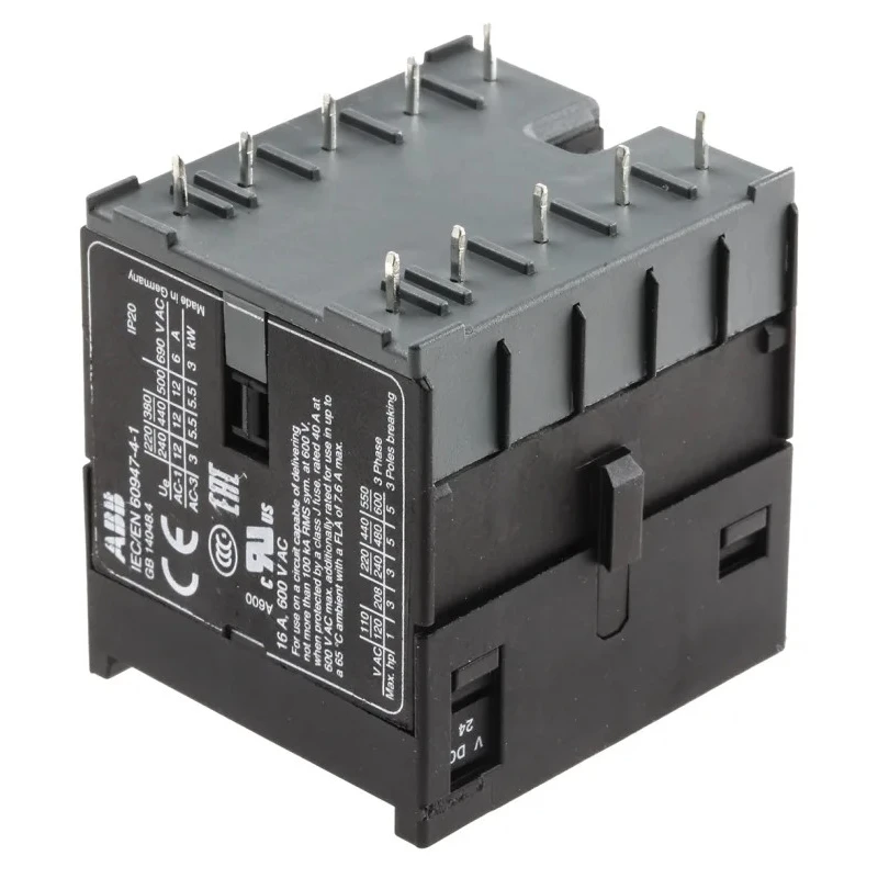 ABB Contactor Relay 24V DC Coil, 3-Pole, 9A, 5.5 kW Power Rating, 690V AC Contact Voltage BC7-30-10-P01