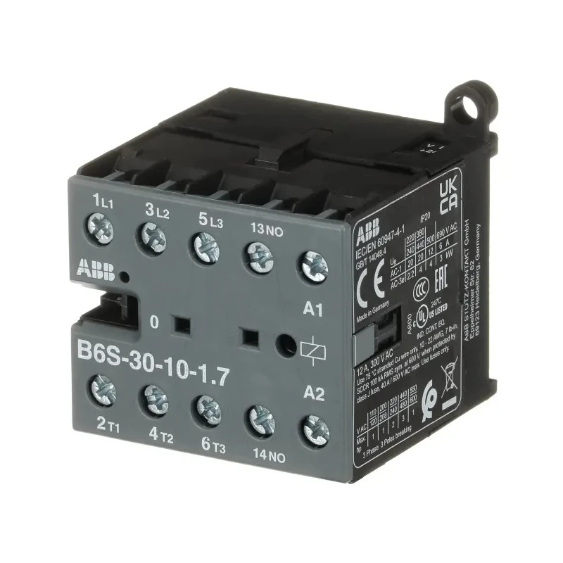 ABB B6 Contactor Relay, 24V DC Coil, 3-Pole, 9A Contact Current, 4kW Power Rating GJL1213001R7101 - B6S-30-10-1.7-71
