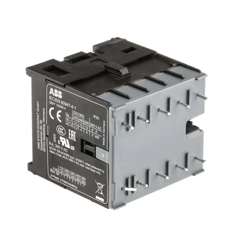 ABB B Contactor 24V DC Coil, 3-Pole, 6 A, 4 kW Motor Control, 3 NO, 690V AC BC6-30-10-P01
