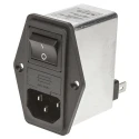 Schaffner 250V AC 2A Panel Mount IEC Filter Male 2 Pole 2 Fuse Faston FN284B-2-06