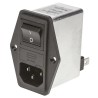 Schaffner 250V AC 2A Panel Mount IEC Filter Male 2 Pole 2 Fuse Faston FN284B-2-06
