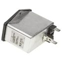 Schaffner 250V AC 2A Panel Mount IEC Filter Male 2 Pole 2 Fuse Faston FN284B-2-06