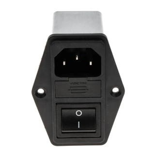 Schaffner 250V AC 6A Panel Mount IEC Filter Male 2 Pole 2 Fuse Faston FN284B-6-06
