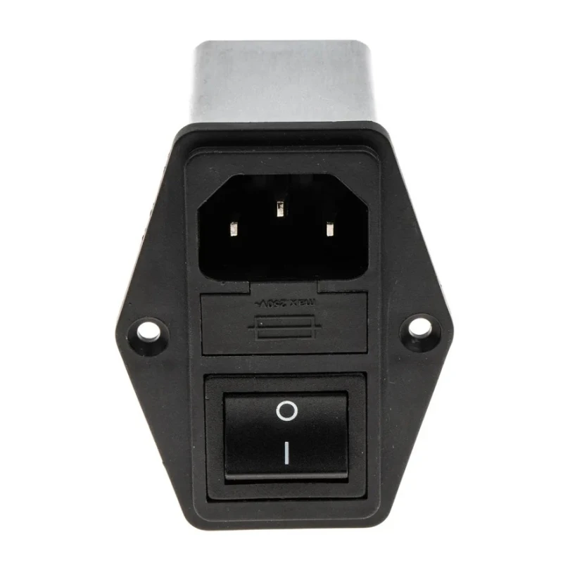 Schaffner 250V AC 6A Panel Mount IEC Filter Male 2 Pole 2 Fuse Faston FN284B-6-06