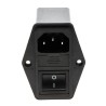 Schaffner 250V AC 6A Panel Mount IEC Filter Male 2 Pole 2 Fuse Faston FN284B-6-06