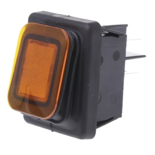 RS PRO Illuminated DPST On-Off On-Off Rocker Switch Panel with Amber Actuator, Aluminium Housing, IP65 Rated 456-1688