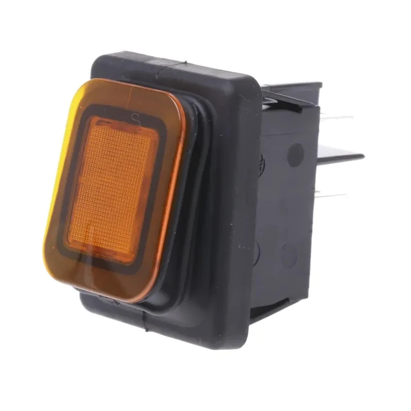 RS PRO Illuminated DPST On-Off On-Off Rocker Switch Panel with Amber Actuator, Aluminium Housing, IP65 Rated 456-1688