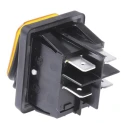 RS PRO Illuminated DPST On-Off On-Off Rocker Switch Panel with Amber Actuator, Aluminium Housing, IP65 Rated 456-1688