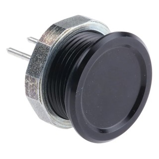 Schurter Piezo Switch Solder Terminal 16 mm Panel Cutout 100mA Contact Current Black Actuator Rated 60°C Max Operating IP67