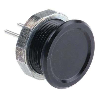 Schurter Piezo Switch Solder Terminal 16 mm Panel Cutout 100mA Contact Current Black Actuator Rated 60°C Max Operating IP67