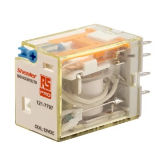RS PRO Power Relay 12V DC Coil 6A Switching Current 4PDT 180W Coil Power 28x21.5x36mm 121-7797