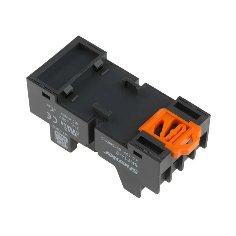 RS PRO 14 Way 300V DIN Rail Relay Socket, for use with RS PRO RKE & RKF 14 Pin Relays 121-7802