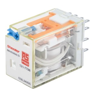 RS PRO Power Relay 4PDT 24V DC Coil 6A Switching Current Plug-In Terminal 180W Coil Power 121-7798