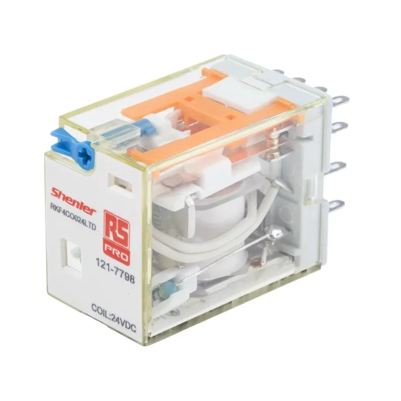 RS PRO Power Relay 4PDT 24V DC Coil 6A Switching Current Plug-In Terminal 180W Coil Power 121-7798