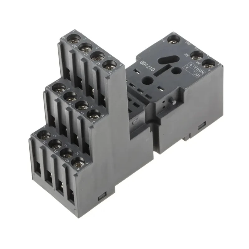 RS PRO 14 Way 300V DIN Rail Relay Socket for Use with RS PRO RKE & RKF 14 Pin Relays 121-7803