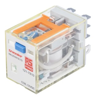RS PRO Power Relay, 12V DC Coil, 10A Switching Current, Double Pole Double Throw (DPDT) 300W Coil Power 28x21.5x36mm 121-7810