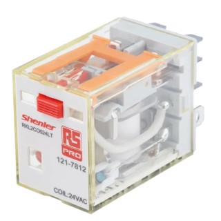RS PRO Power Relay Double Pole Double Throw DPDT, 24V AC Coil Voltage, 10A Switching Current, 300W Coil Power 121-7812
