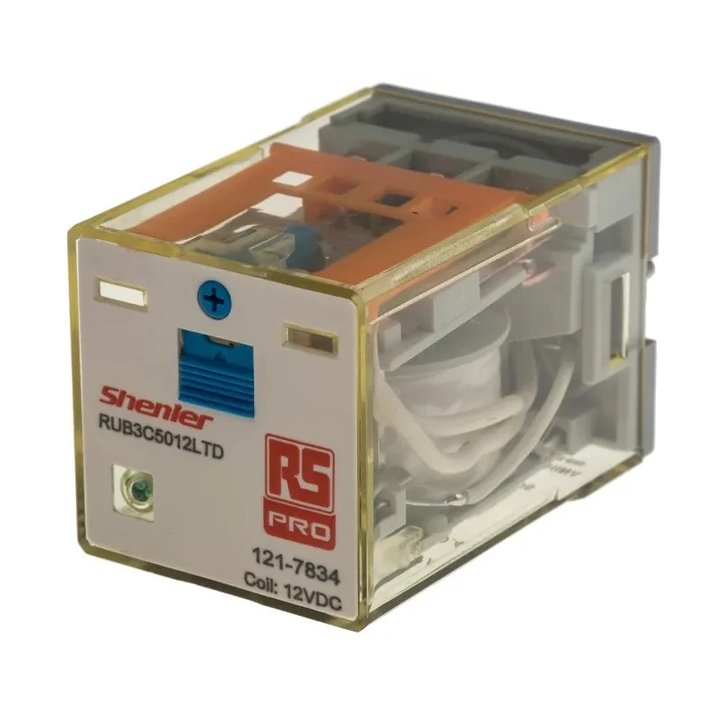 RS PRO Power Relay 12V dc Coil 10A Switching Current 3PDT 300W Coil Power 36x36x53mm 121-7834
