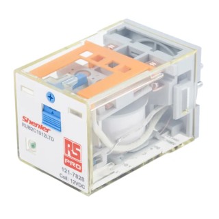 RS PRO Power Relay 12V dc Coil 10A Switching Current DPDT 300W Coil Power 36x36x53mm 121-7828