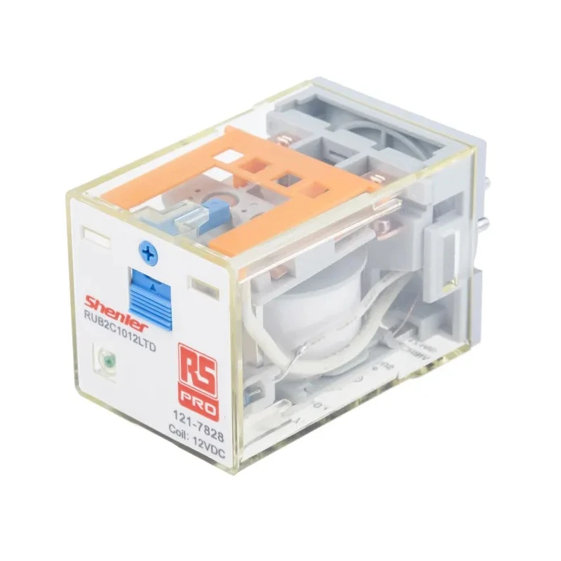 RS PRO Power Relay 12V dc Coil 10A Switching Current DPDT 300W Coil Power 36x36x53mm 121-7828