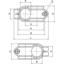 Rose+Krieger M6 Cross Clamp Connecting Component for Strut Profile 12 to 18 mm and Round Tube Sizes 12 to 15 mm K00018CCE