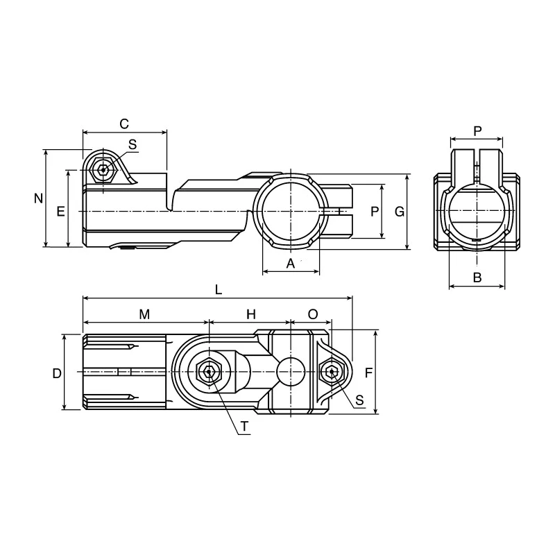 Rose+Krieger M6 Joint Clamp Connecting Component Strut Profile 12 to 18 mm Round Tube Size 12mm 13mm 14mm 15mm RK80118CCE