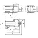 Rose+Krieger M6 Angle Clamp Connecting Component for Strut Profile 12 to 18 mm Round Tube Sizes 12-15 mm K10018CCE