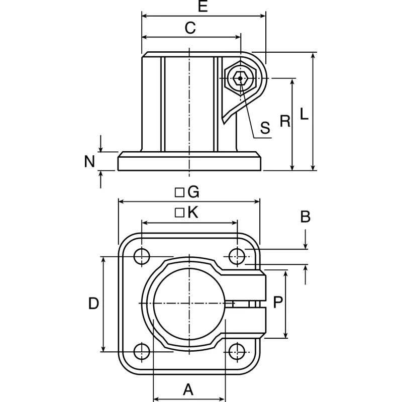 Rose+Krieger Base Clamp M6 Thread Size Compatible with 12 to 18 mm Strut Profile Round Tube 18 mm Germany K30018CCE