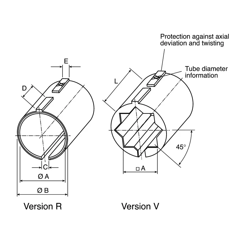 Rose+Krieger Reducing Bush Connecting Component Strut Profile 20 mm, Round Tube Size 20 mm 96204BC