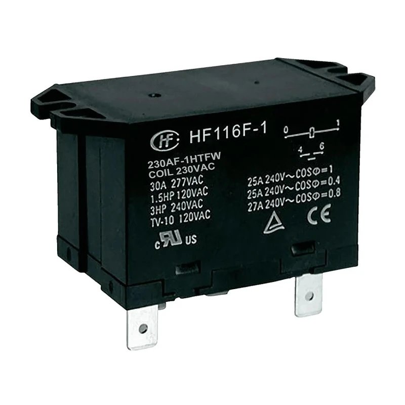 Hongfa Europe GMBH Flange Power Relay 230V ac Coil 30A Switching Current SPST HF116F-1/230AF-1HTFW