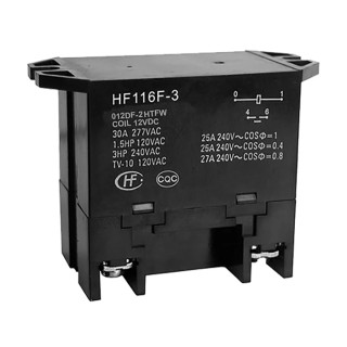 Hongfa Europe GMBH Flange Power Relay, 12V dc Coil, 25A Switching Current, DPST HF116F-3/012DF-2HTFW