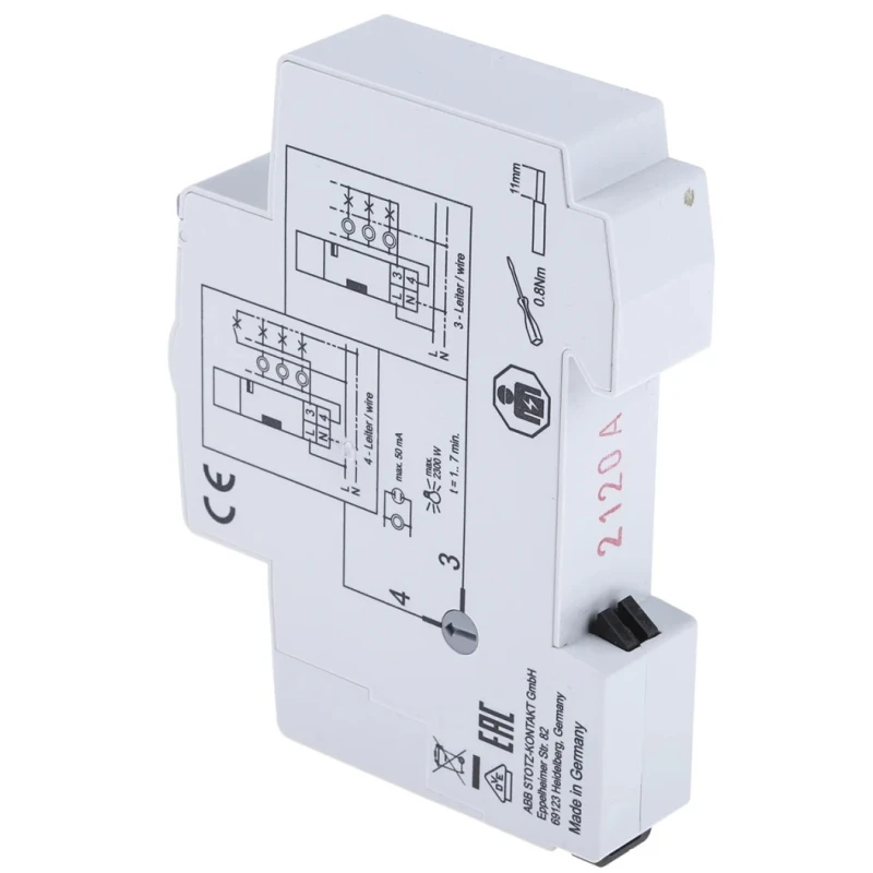 ABB Timer Light Switch 2CDE110000R0501 88mm Height Minutes Units Measured Compact Design Germany