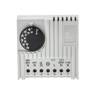Rittal SK CO Enclosure Thermostat 10 A Contact Current 230 V AC, 24 V DC Supply Voltage 5 to 55 °C Temperature Range 3110000