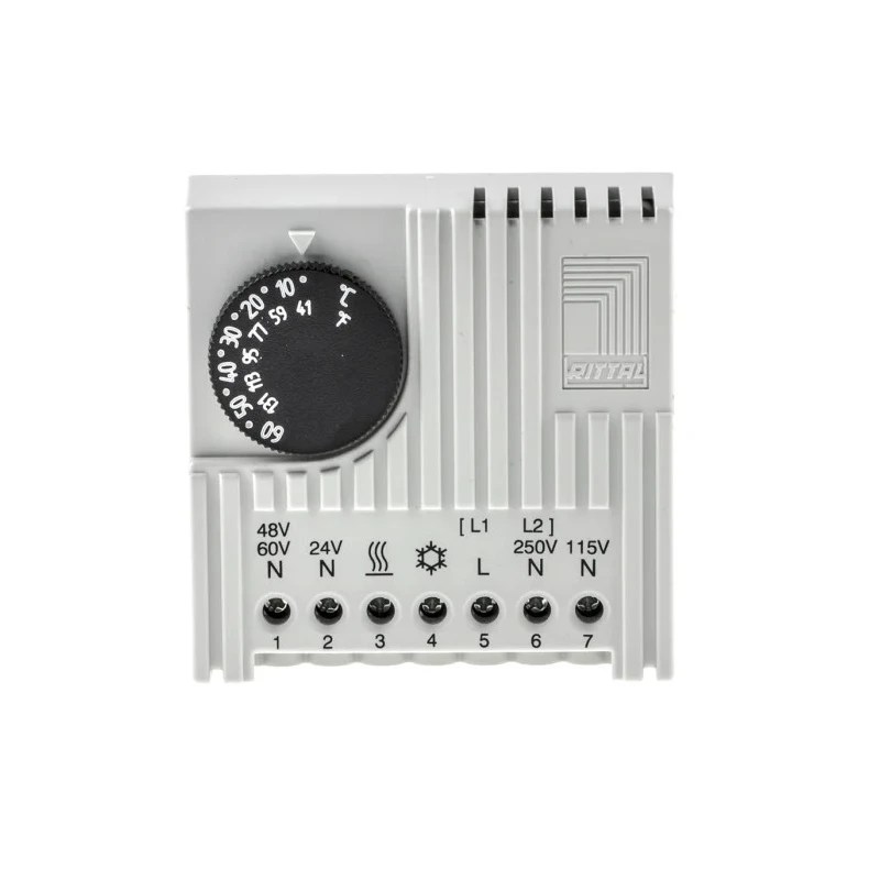 Rittal SK CO Enclosure Thermostat 10 A Contact Current 230 V AC, 24 V DC Supply Voltage 5 to 55 °C Temperature Range 3110000