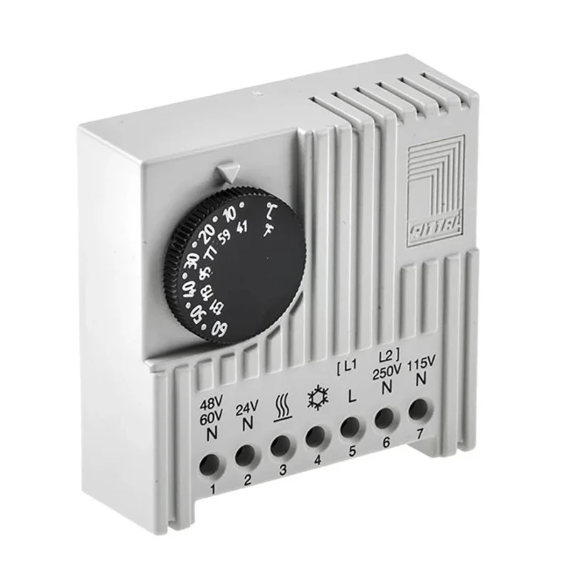 Rittal SK CO Enclosure Thermostat 10 A Contact Current 230 V AC, 24 V DC Supply Voltage 5 to 55 °C Temperature Range 3110000