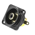 Neutrik Black Straight Panel RCA Socket, Gold over Nickel, 16A NF2D-B-0