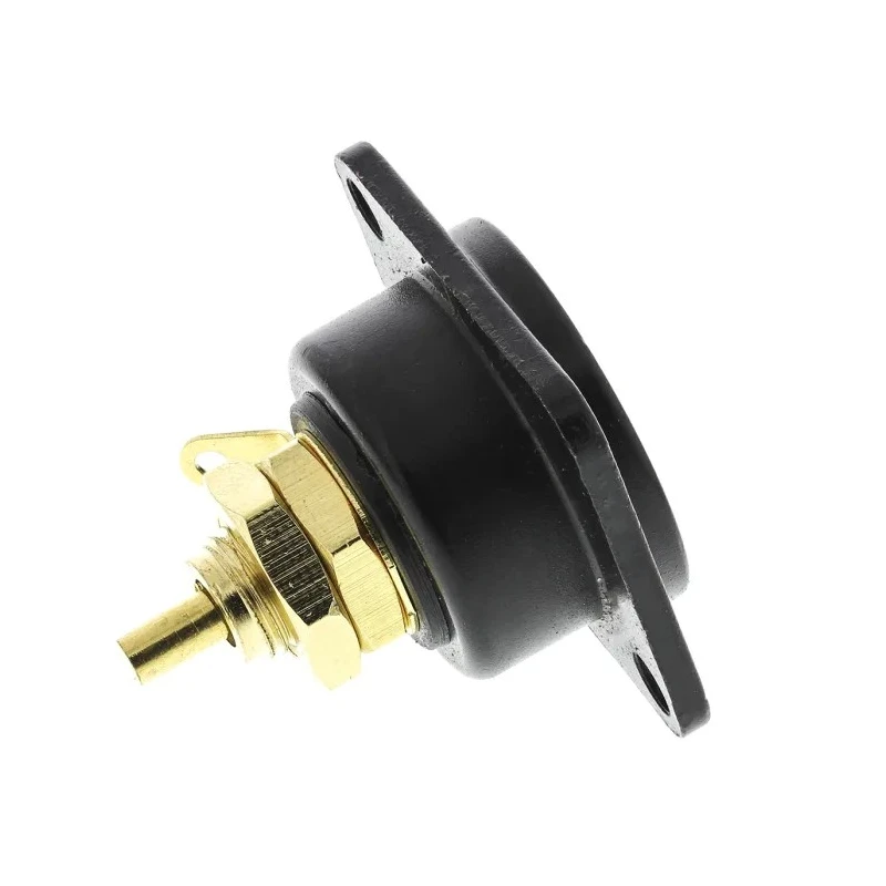 Neutrik Black Straight Panel RCA Socket, Gold over Nickel, 16A NF2D-B-0